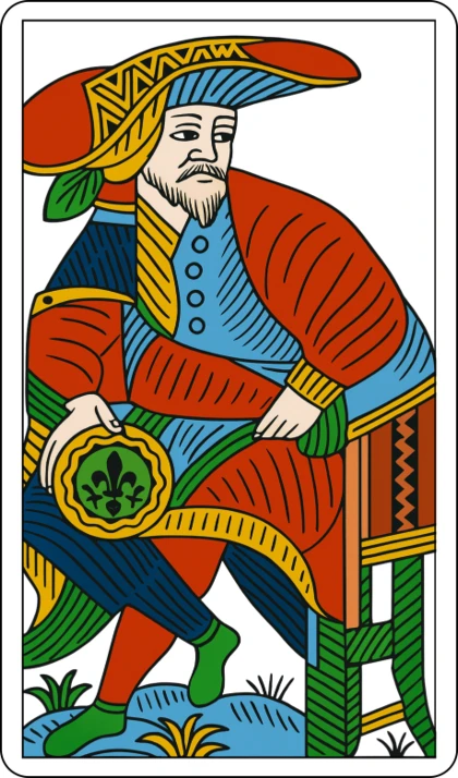 Il Re di Denari (Le Roi de Deniers), lama minore del seme di Denari nei Tarocchi di Marsiglia