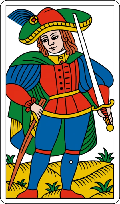 Le Valet d'Épée, lame mineure de l’enseigne des Épées au Tarot de Marseille