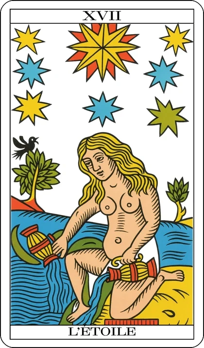 L'Étoile (The Star), arcanum XVII of the Marseille Tarot
