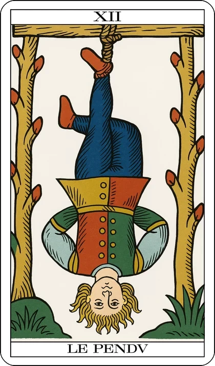 Le Pendu (El Colgado), arcano XII del Tarot de Marsella