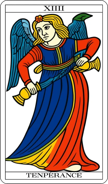 Tempérance (La Temperanza), arcano XIIII dei Tarocchi di Marsiglia